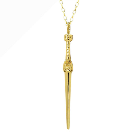 Emily Proudfoot: Gold Ceremonial Dagger Necklace 9k Gold