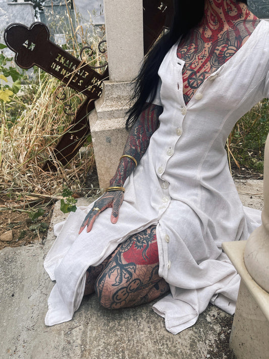 Classic Apparel: In Bloom Dress (Off White)