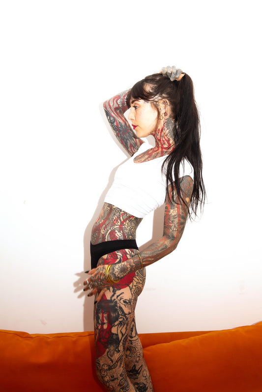 Classic Apparel: Staple Scoop Neck Crop Top (White)