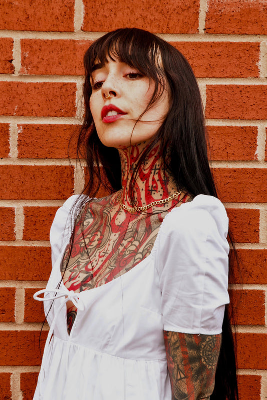 Classic Apparel: Baby Doll Dress in China White