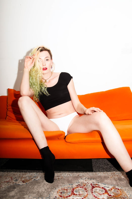 Classic Apparel: Staple Scoop Neck Crop Top (Black)