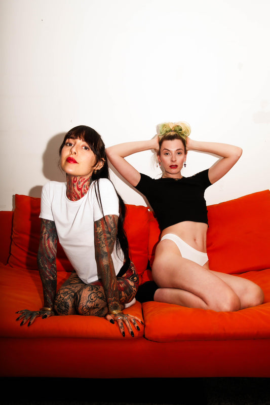 Classic Apparel: Staple Scoop Neck Crop Top (Black)