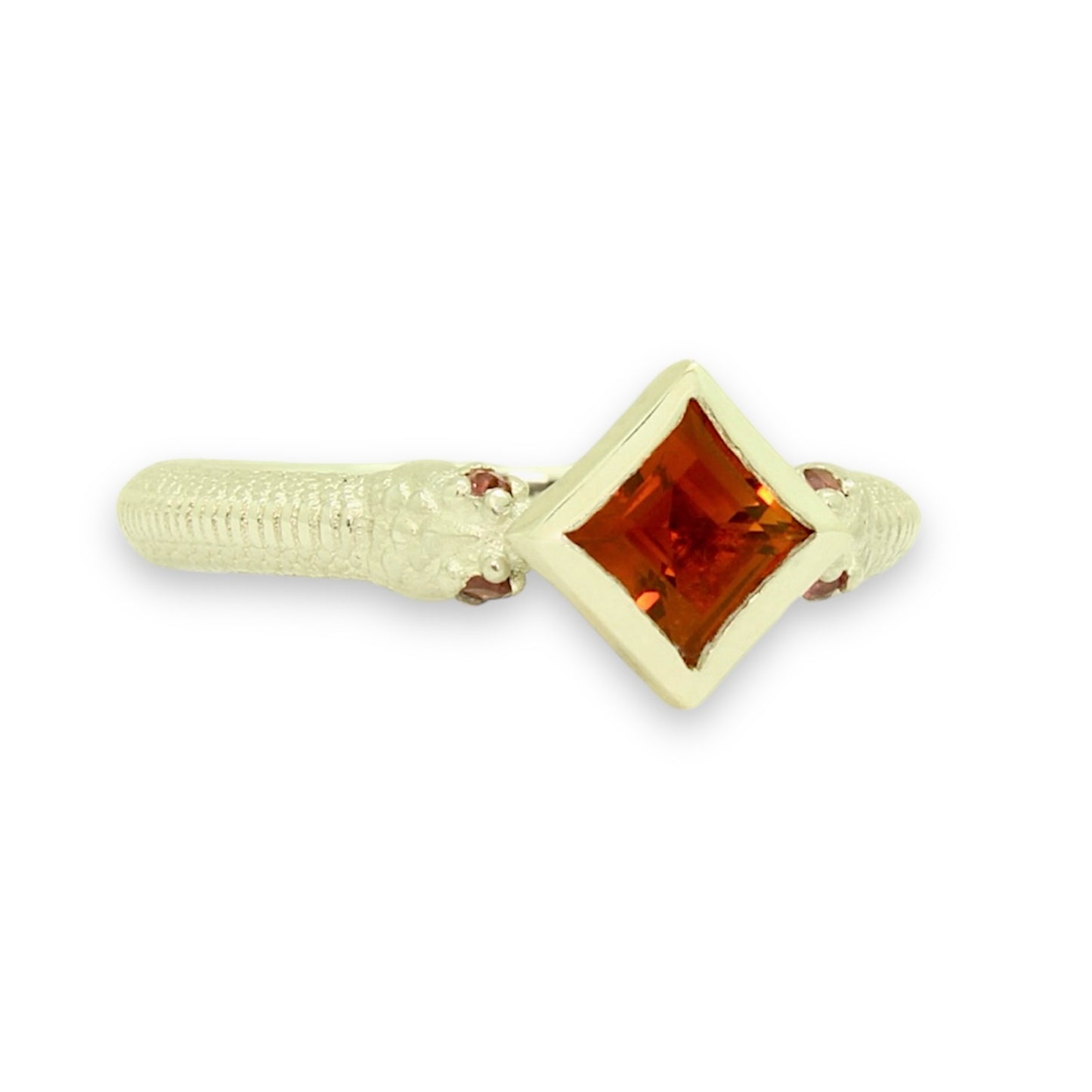 Emily Proudfoot: Sacred Serpent Ring Orange Madeira Garnet and Pink Tourmaline (Ready To Ship)