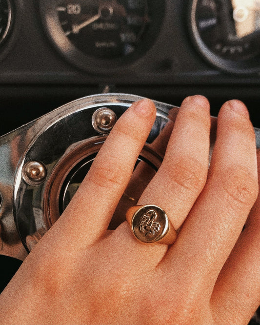 Scorpion Signet Ring 9CT Yellow Gold