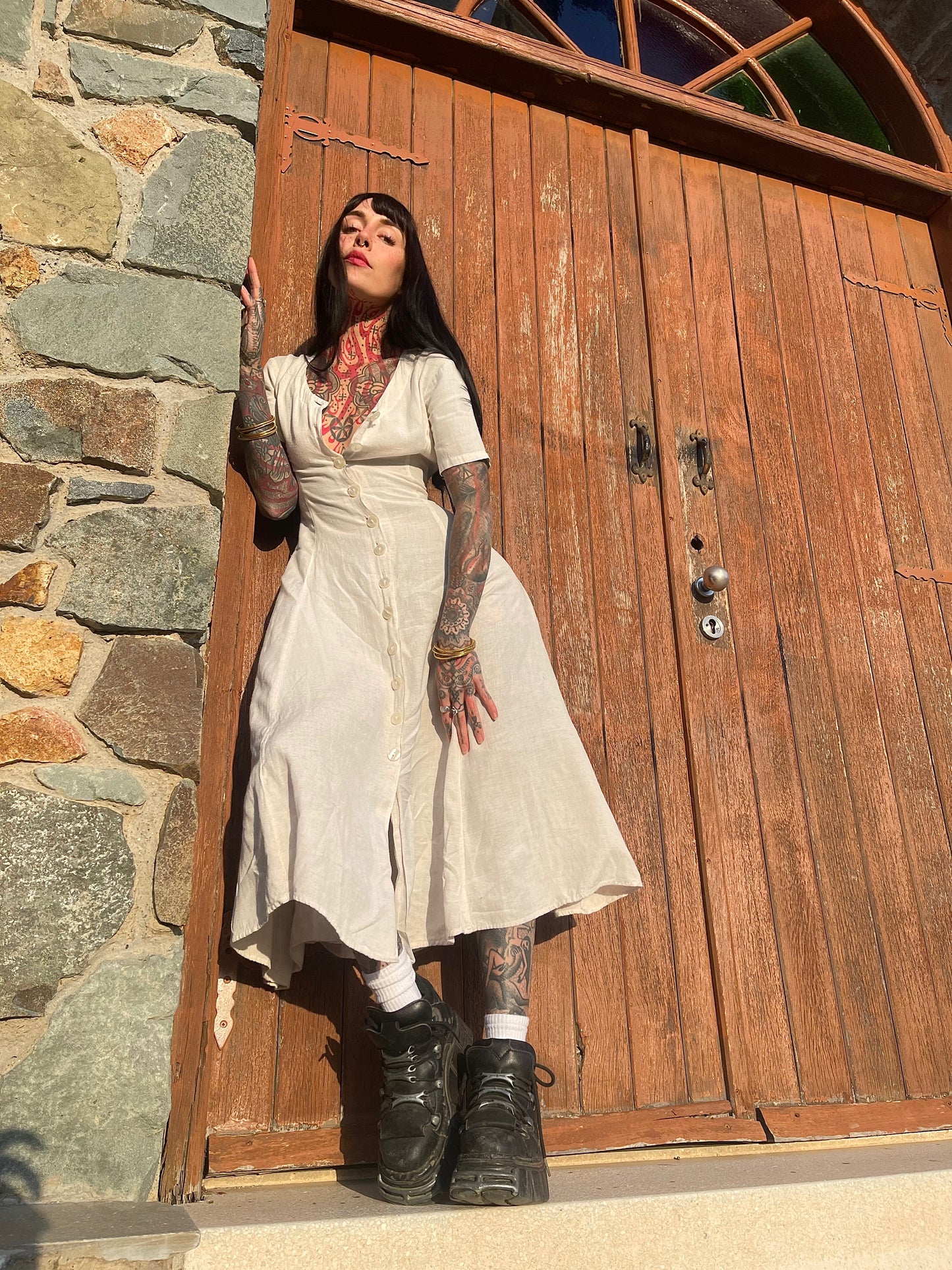 Classic Apparel: In Bloom Dress (Off White)