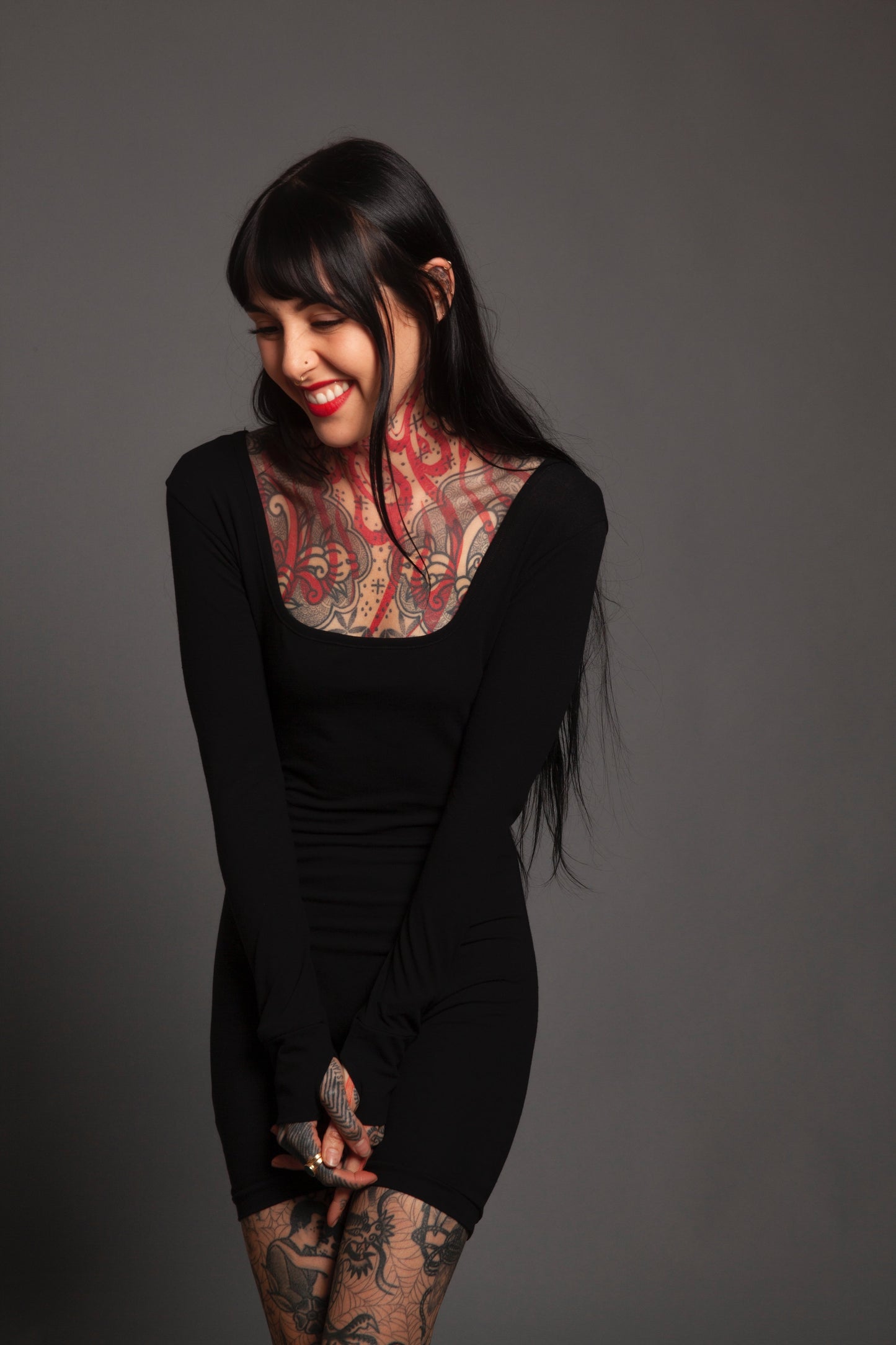 Classic Apparel: Form Fitting Playsuit With Thumbholes