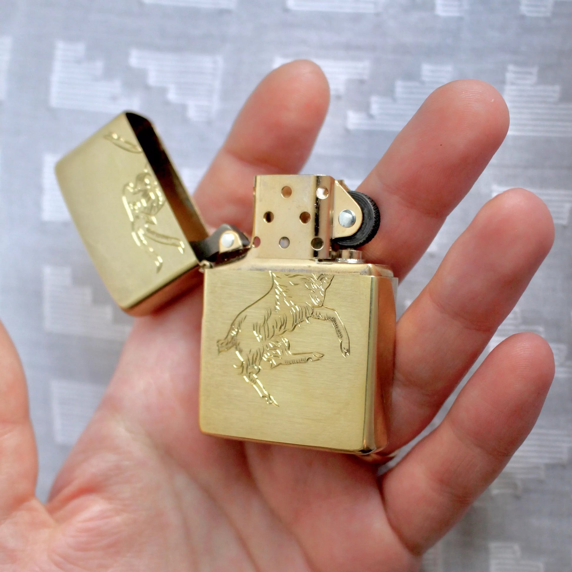 Emily Proudfoot - Black Phillip Goat Engraved Gold Brass Zippo - A24 Robbert Eggers The VVitch