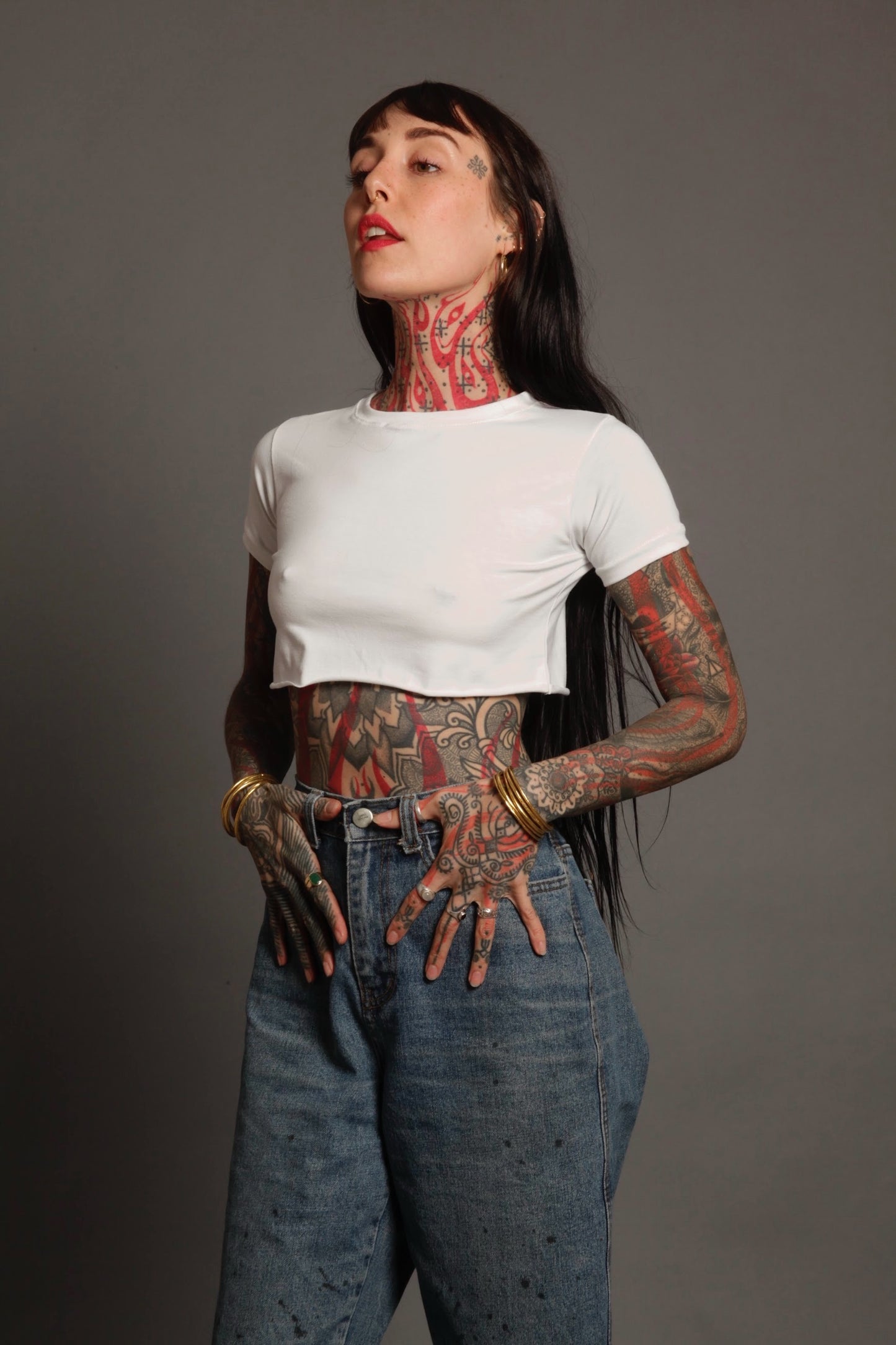 Classic Apparel: White XXXtra Crop Tee