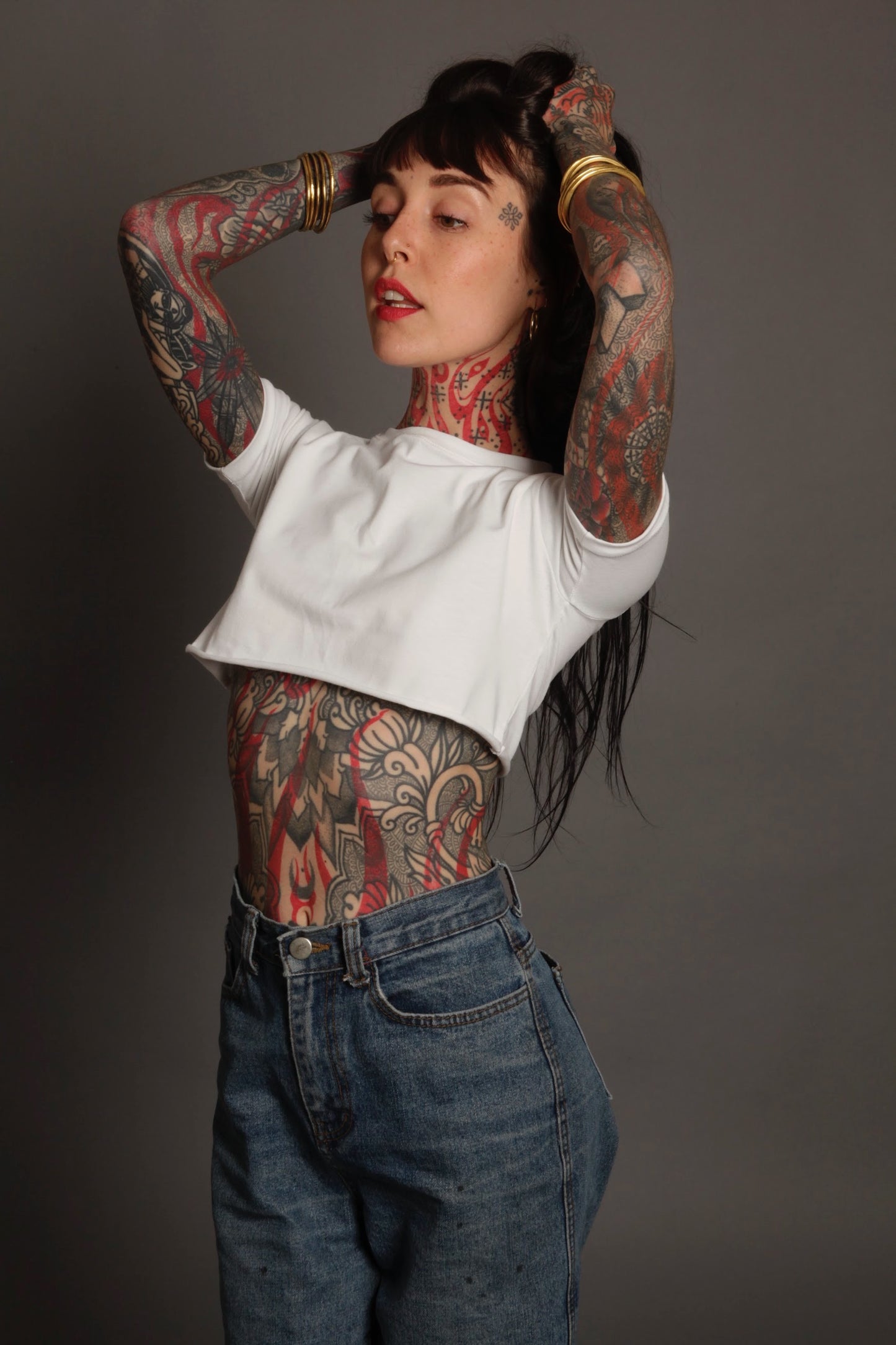 Classic Apparel: White XXXtra Crop Tee