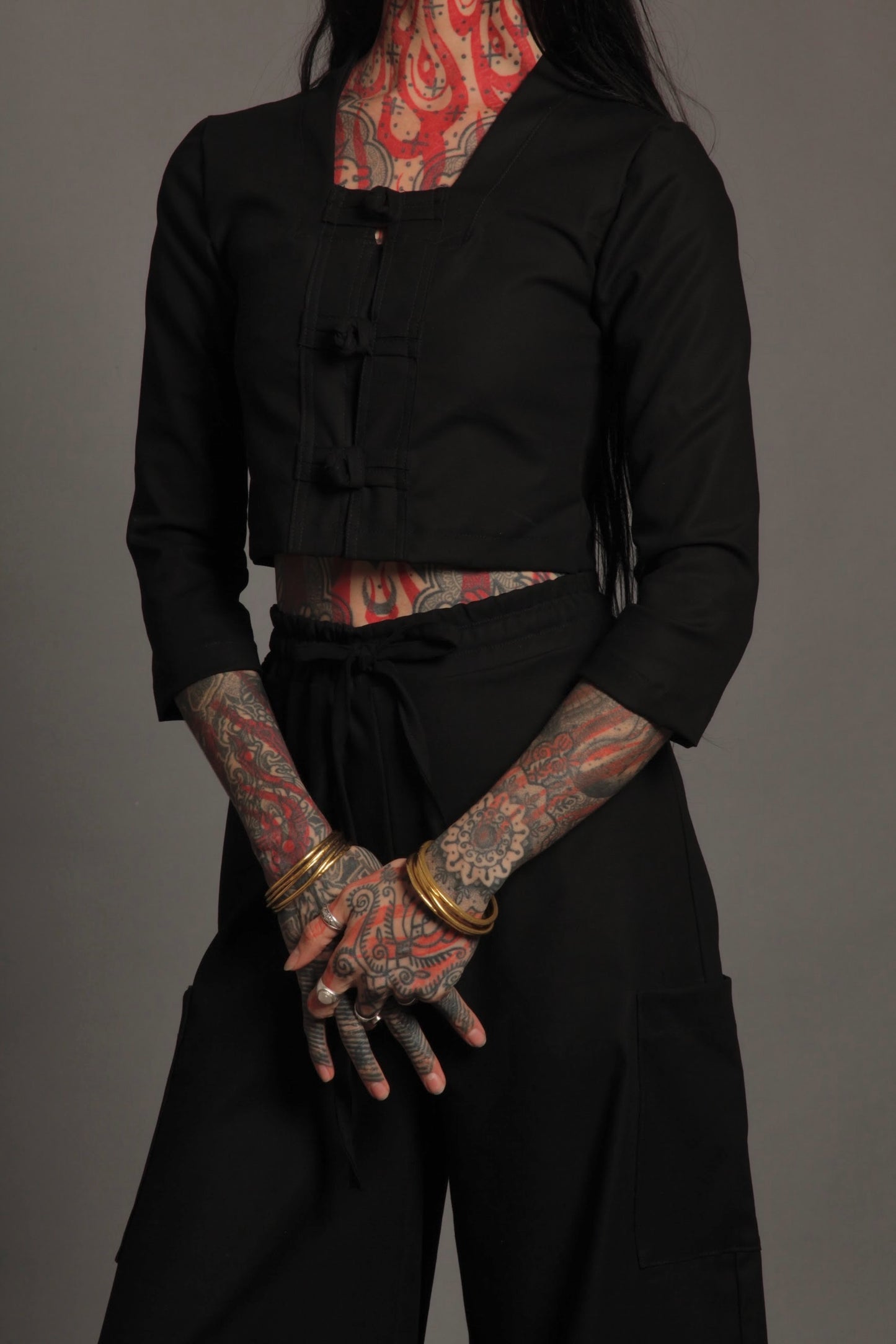 Classic Apparel: Black 3/4 Sleeved Tunic