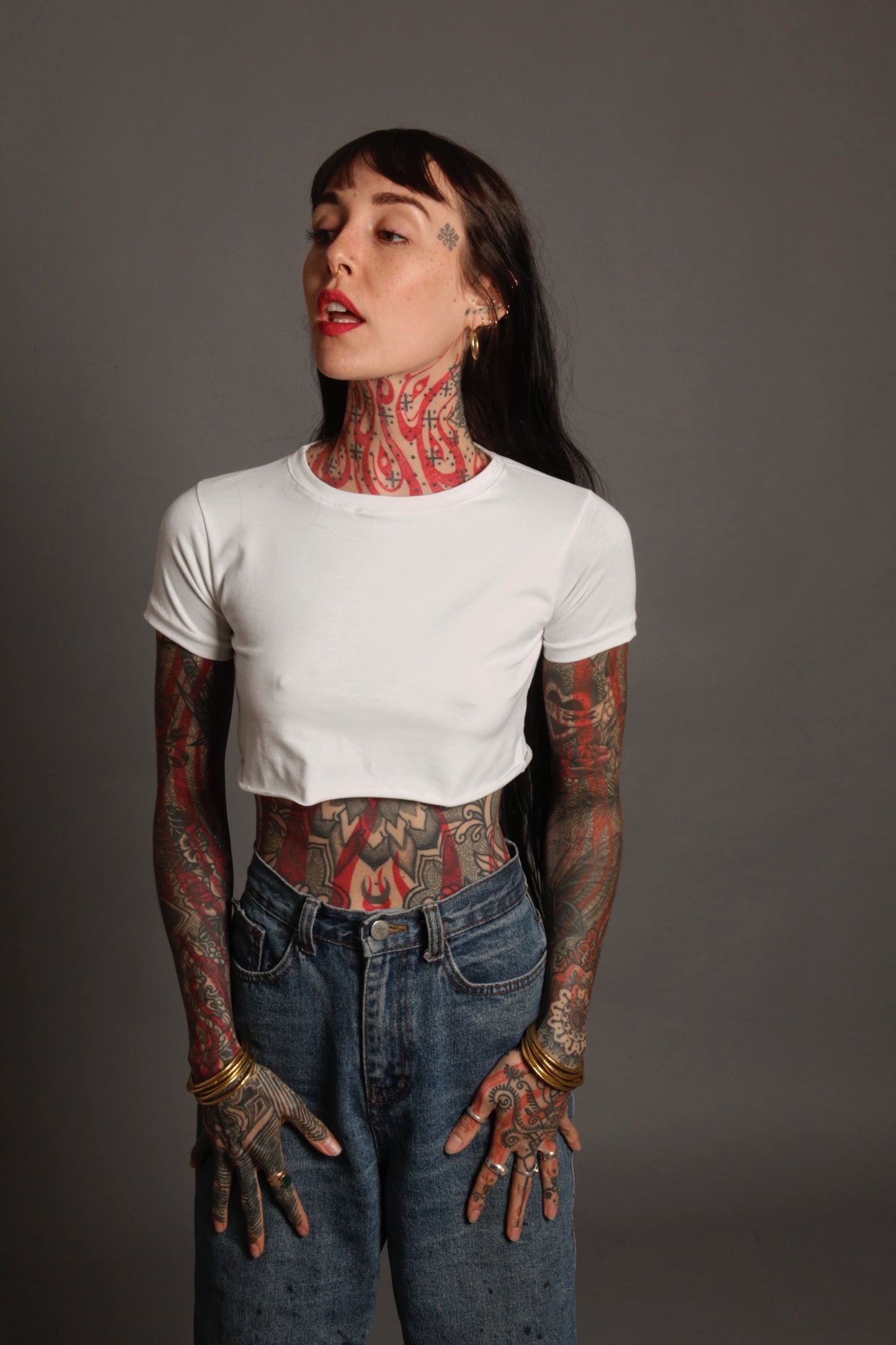 Classic Apparel: White XXXtra Crop Tee