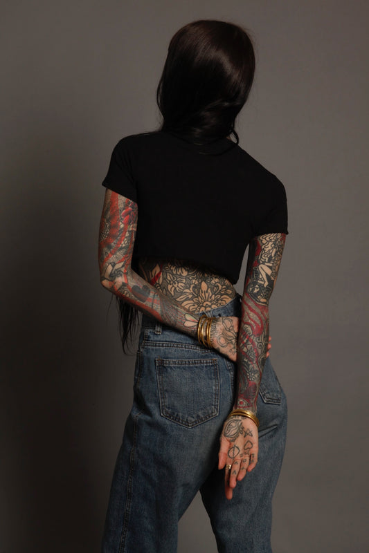 Classic Apparel: Black XXXtra Crop Tee