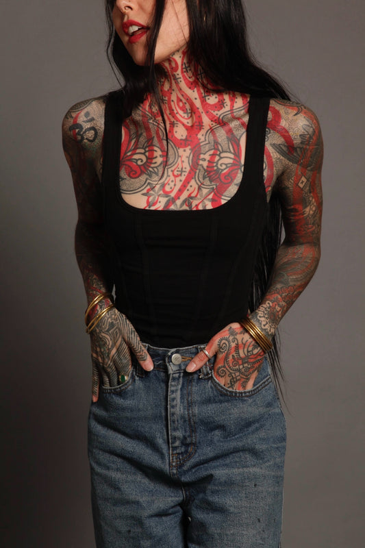 Classic Apparel: Soft Black Corset Vest