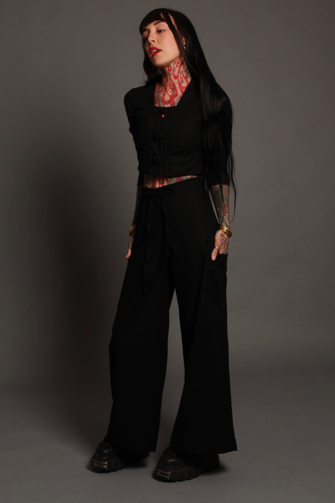 Classic Apparel: Black 3/4 Sleeved Tunic