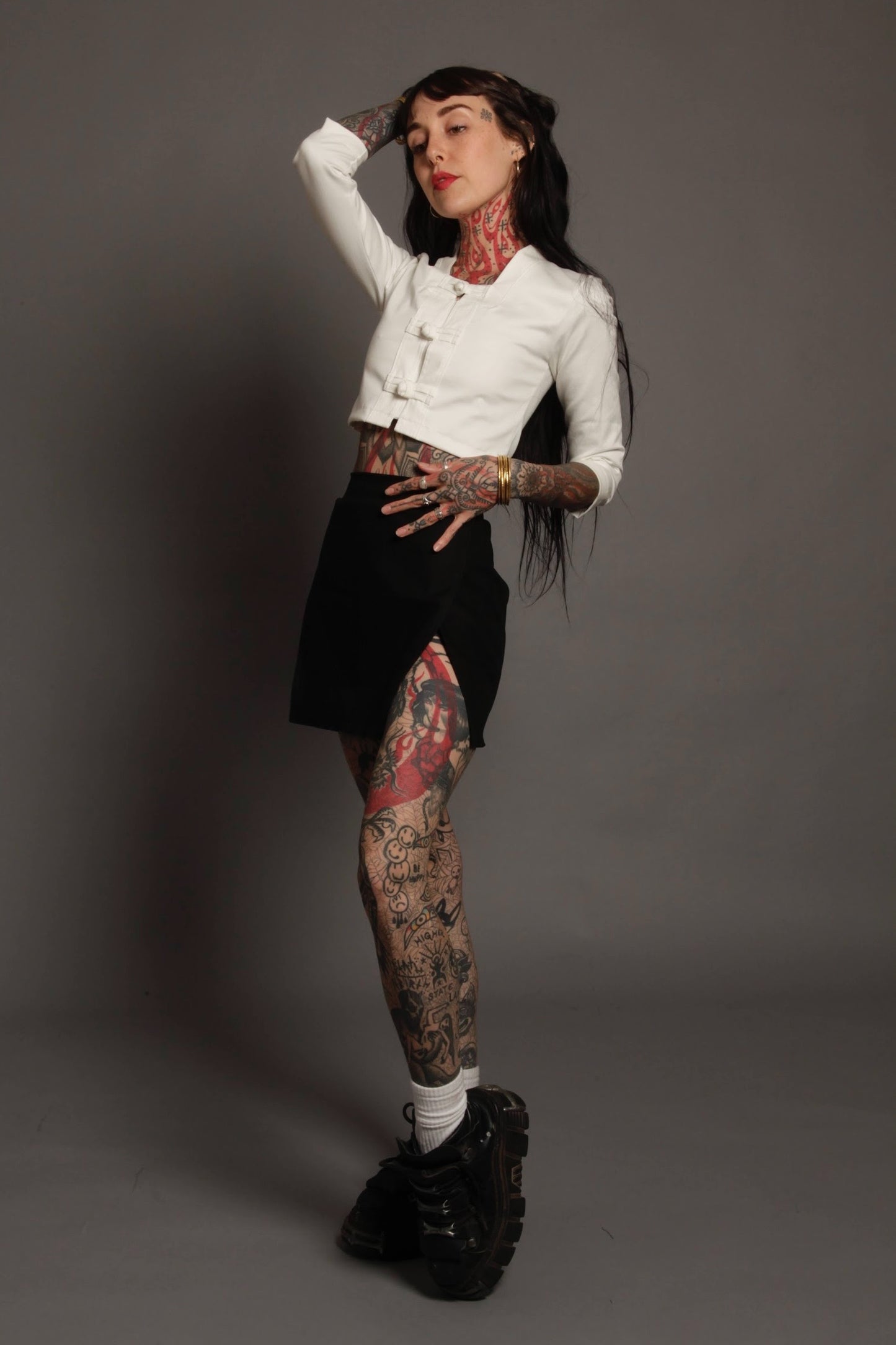 Classic Apparel: White 3/4 Sleeved Tunic