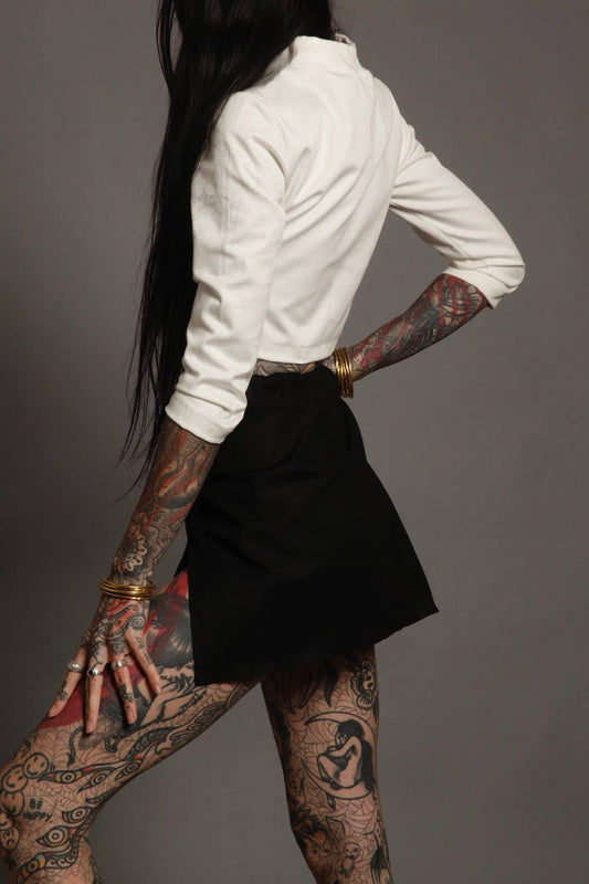 Classic Apparel: Double Split Mini Skirt