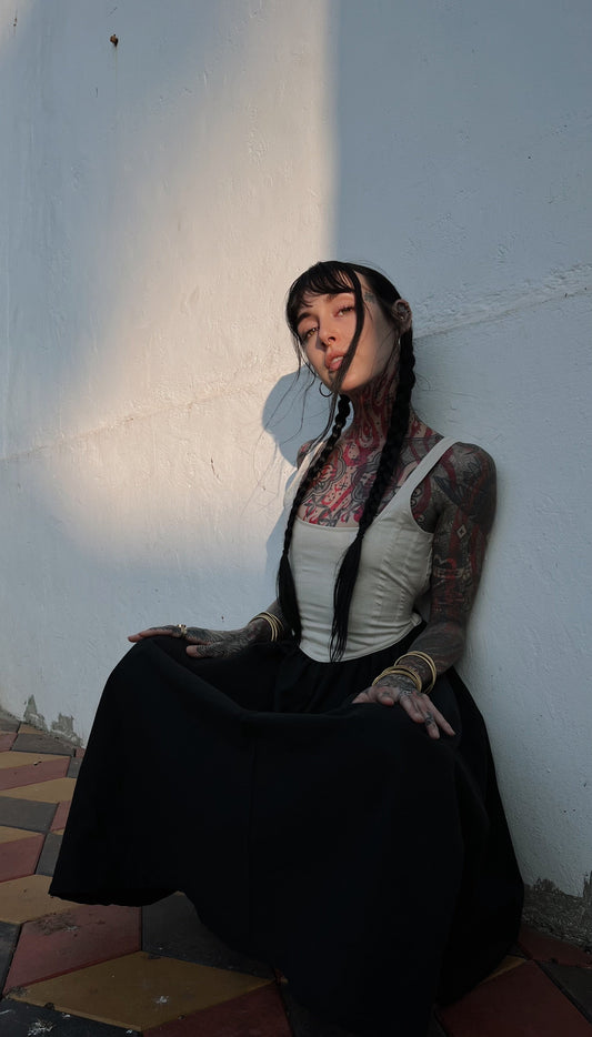 Classic Apparel: "Sweetheart" Dress (White and Black)