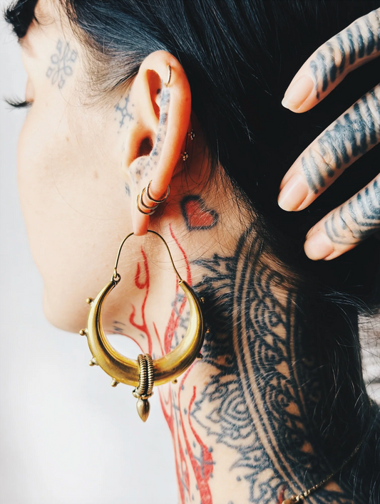 Large Spiked Tribal Earrings