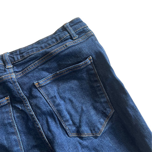Raw Revival: No Brand Upcycled 70's Flared Jeans (Dark Blue Wash)