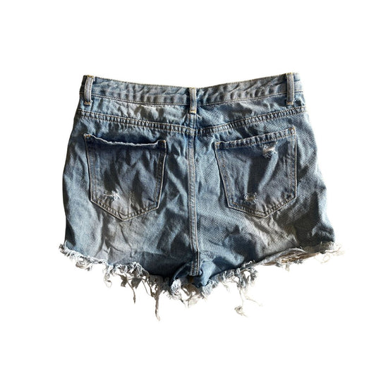Raw Revival: Super Distressed High Waisted Shorts (Light Blue)