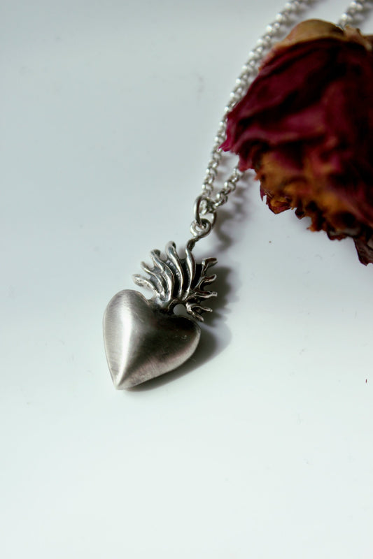 Flaming Heart Pendant (Large)