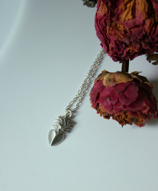 Flaming Heart Pendant (Petite)