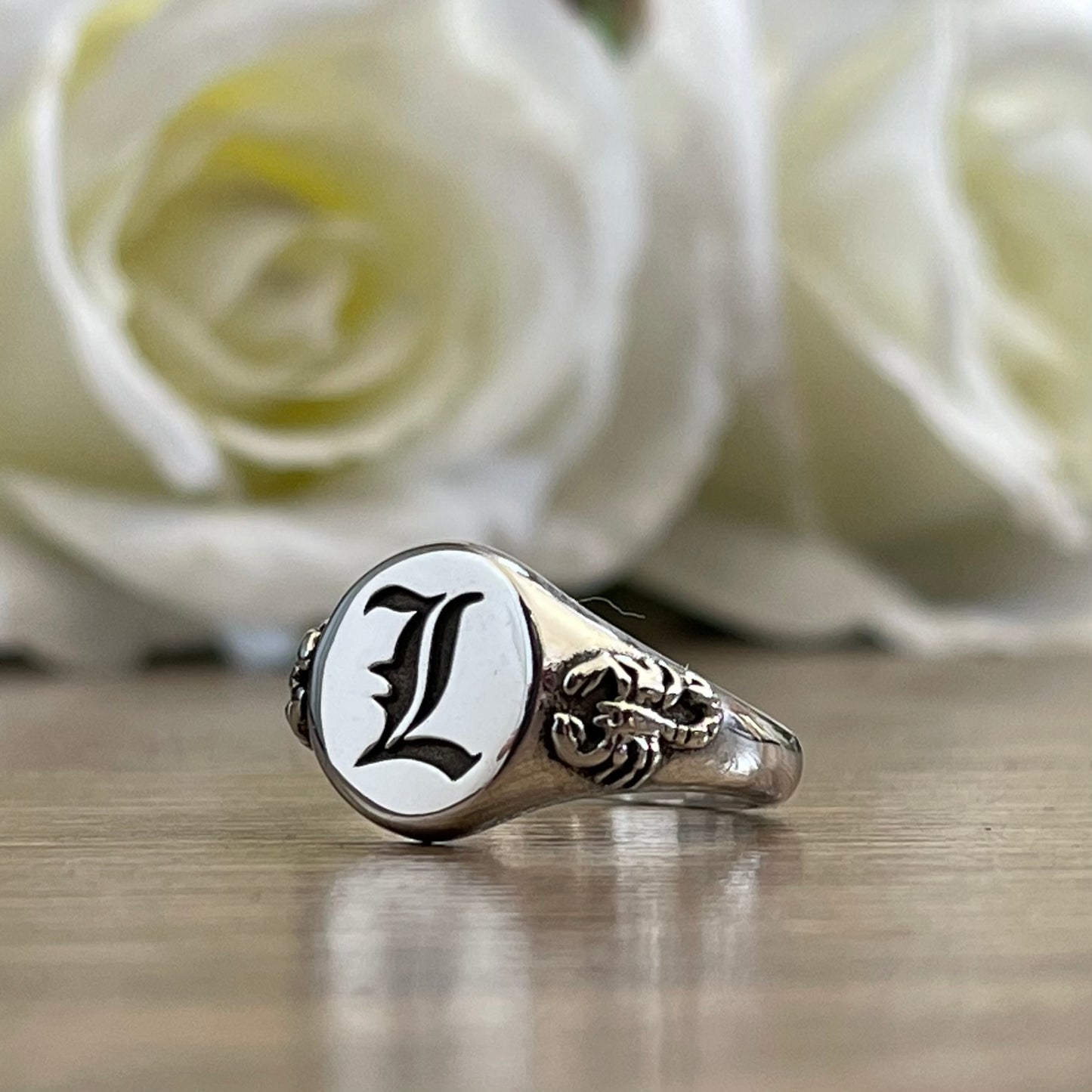 Small Scorpion Signet Ring with Custom Engraving