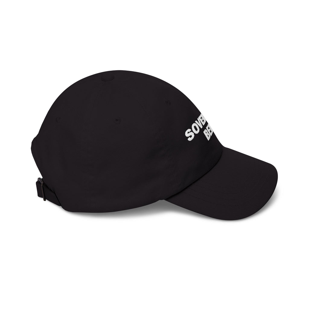 "SOVEREIGN BEING" Black Embroidered Baseball Hat