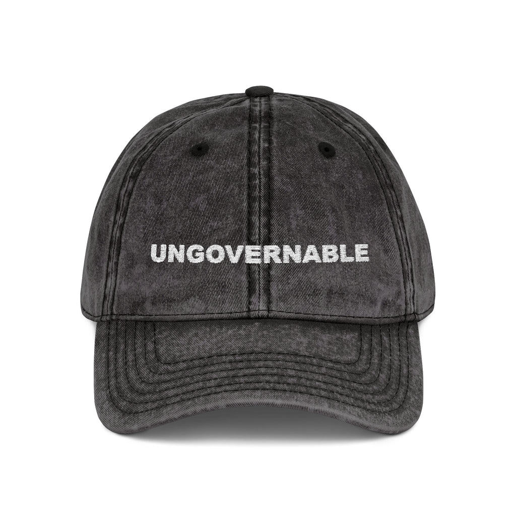 'UNGOVERNABLE' Embroidered Distressed Cap