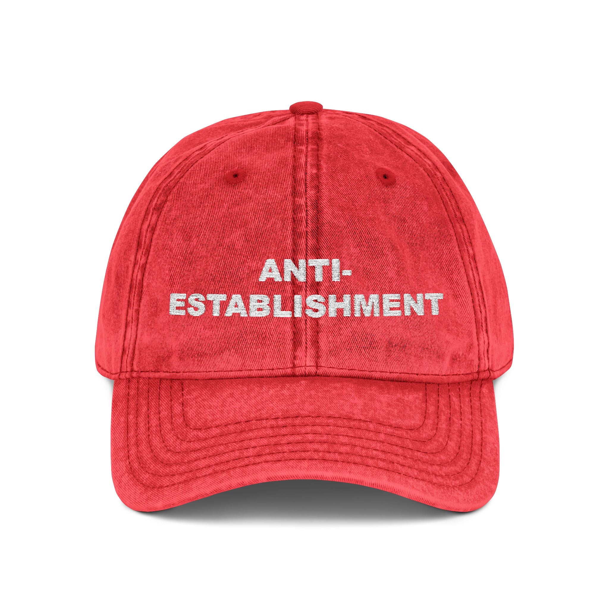 "ANTI-ESTABLISHMENT" Vintage Style Embroidered Hat