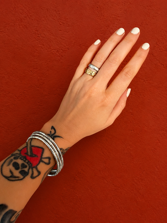 "Children of The Sun" Stacking Bangle (Sterling Silver)