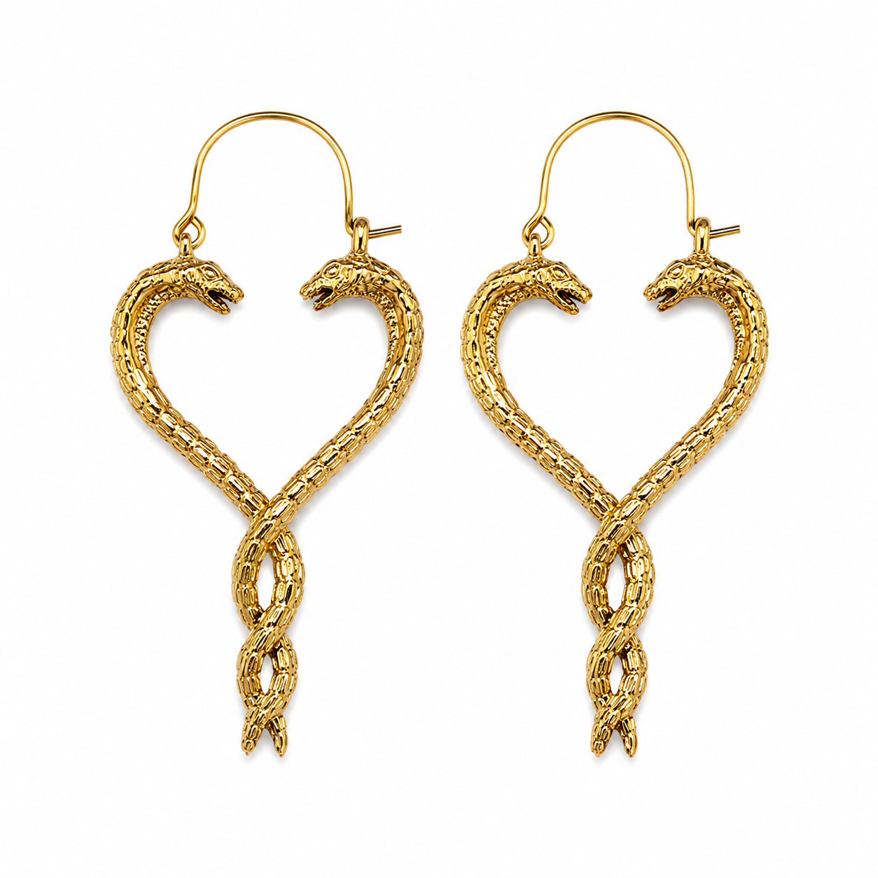 Sun Serpent's Embrace Brass Earrings
