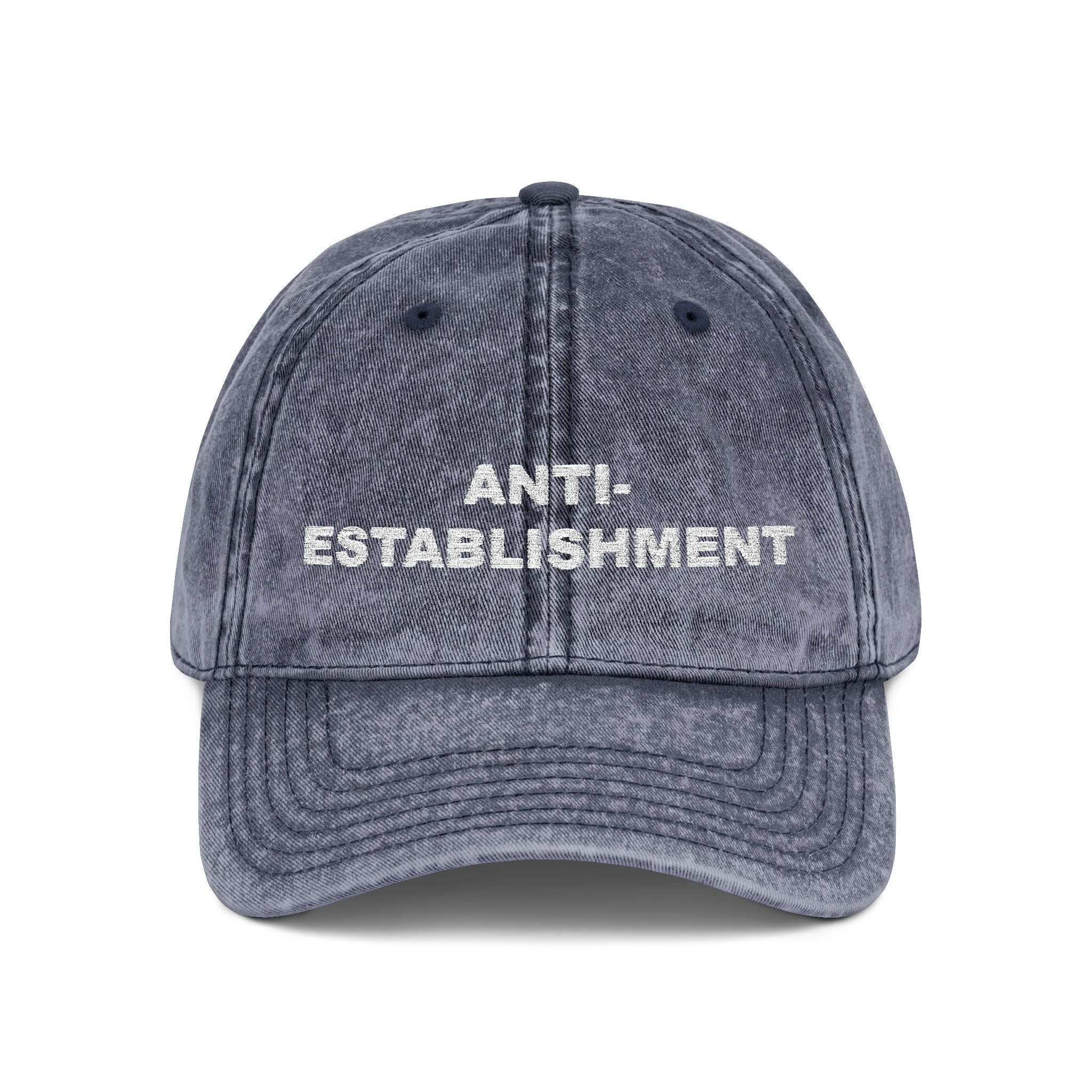 "ANTI-ESTABLISHMENT" Vintage Style Embroidered Hat