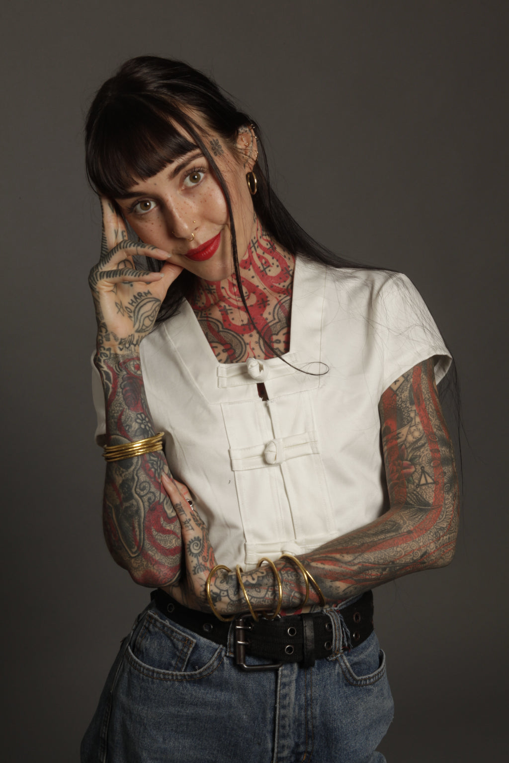 Cap Sleeve Tunic (White)