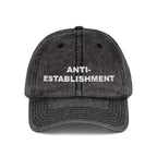 "ANTI-ESTABLISHMENT" Vintage Style Embroidered Hat