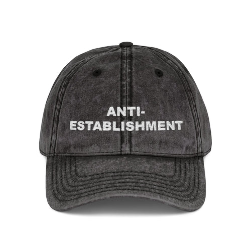 "ANTI-ESTABLISHMENT" Vintage Style Embroidered Hat