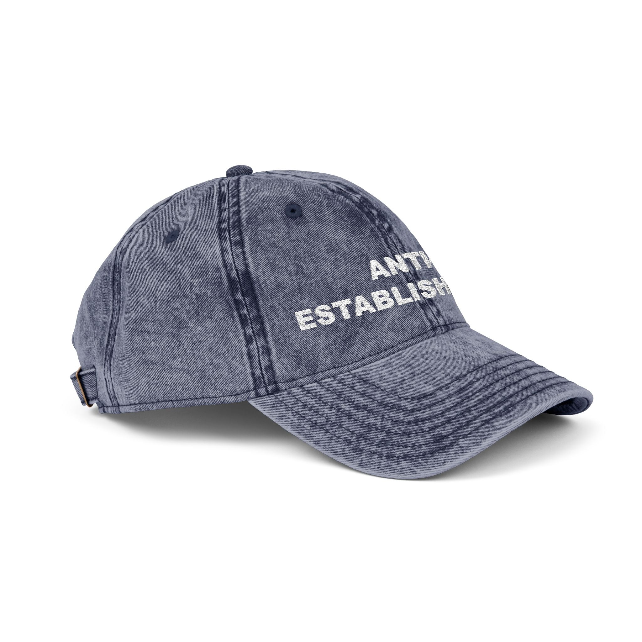 "ANTI-ESTABLISHMENT" Vintage Style Embroidered Hat