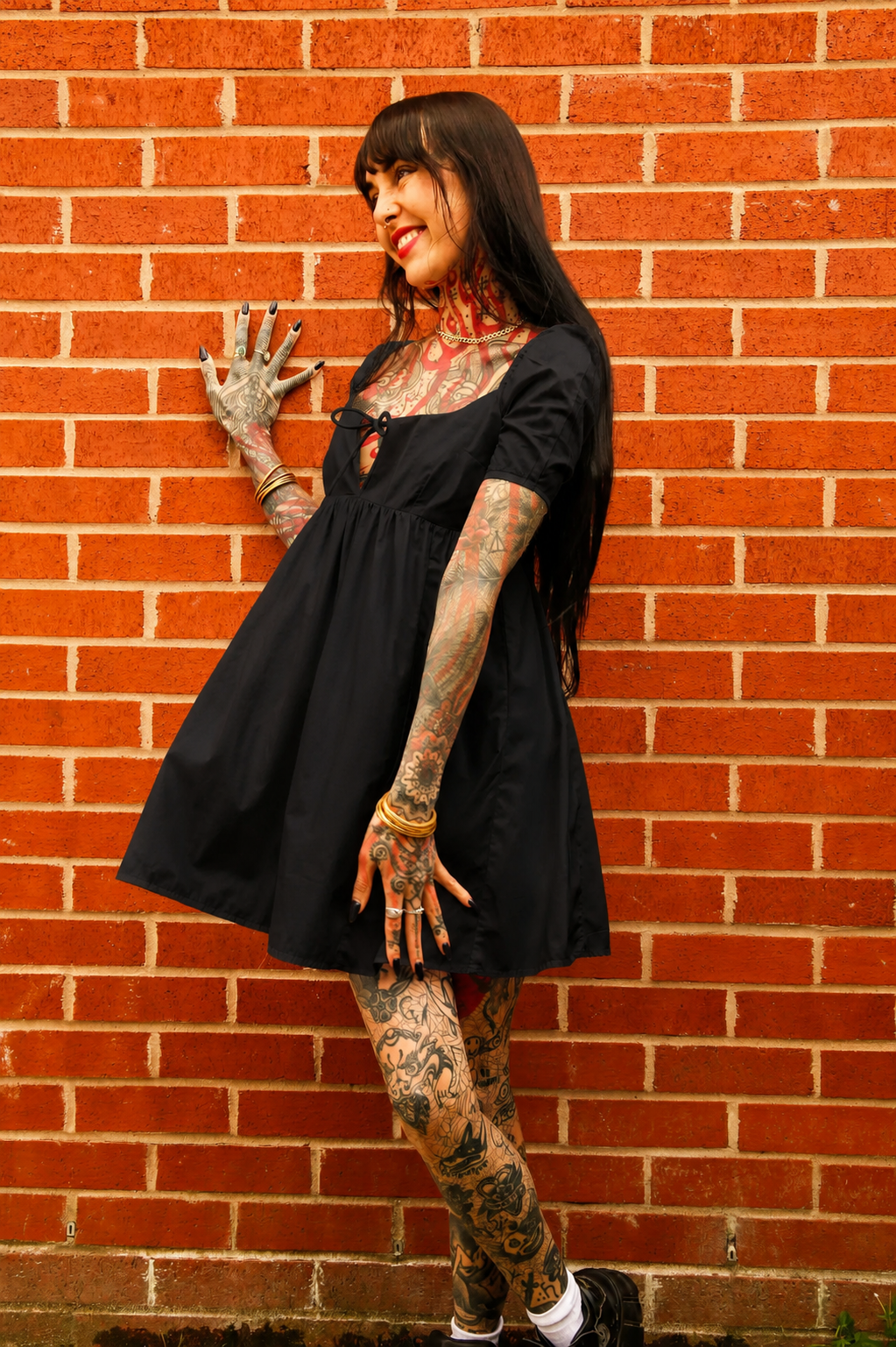 Classic Apparel: Baby Doll Dress in Jet Black