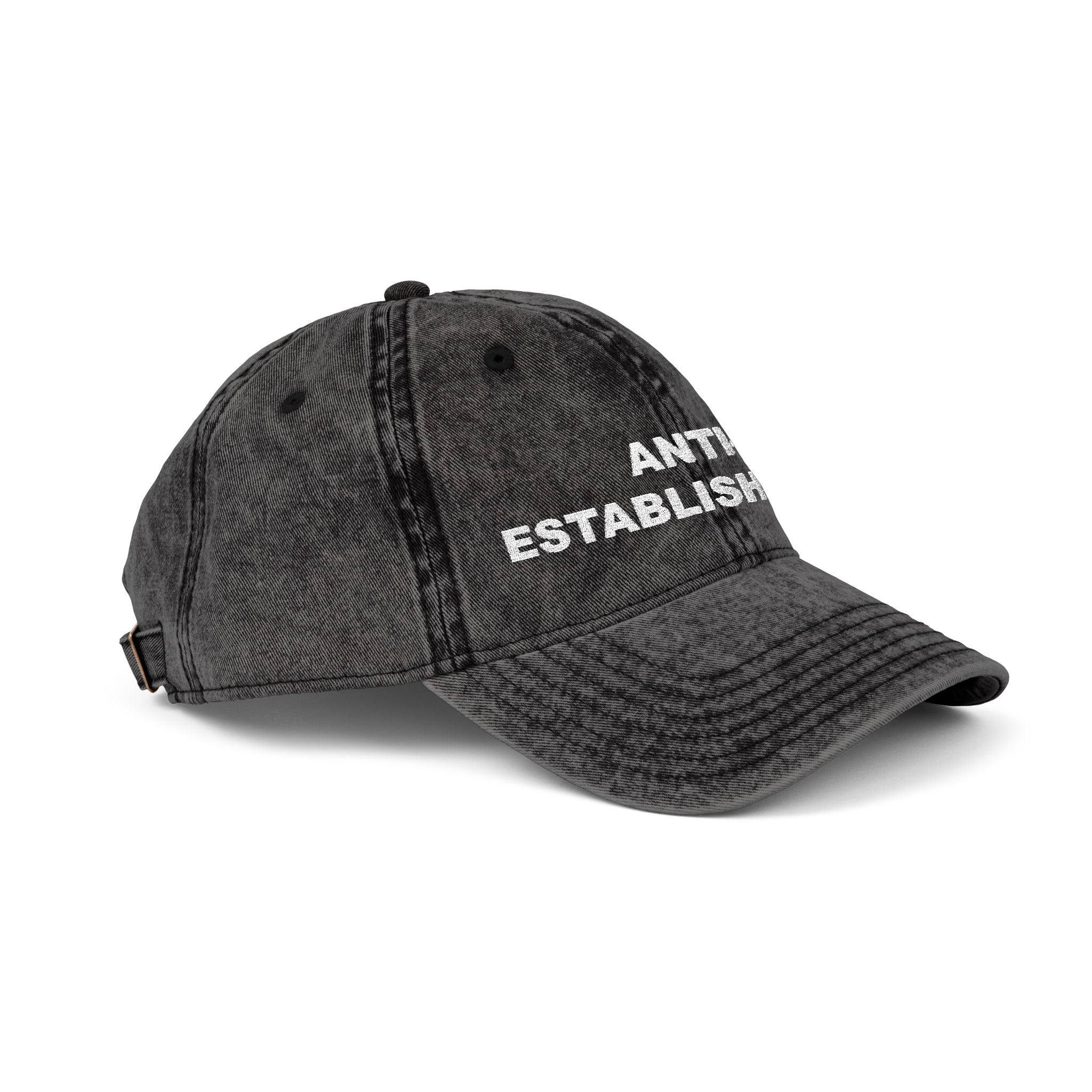 "ANTI-ESTABLISHMENT" Vintage Style Embroidered Hat