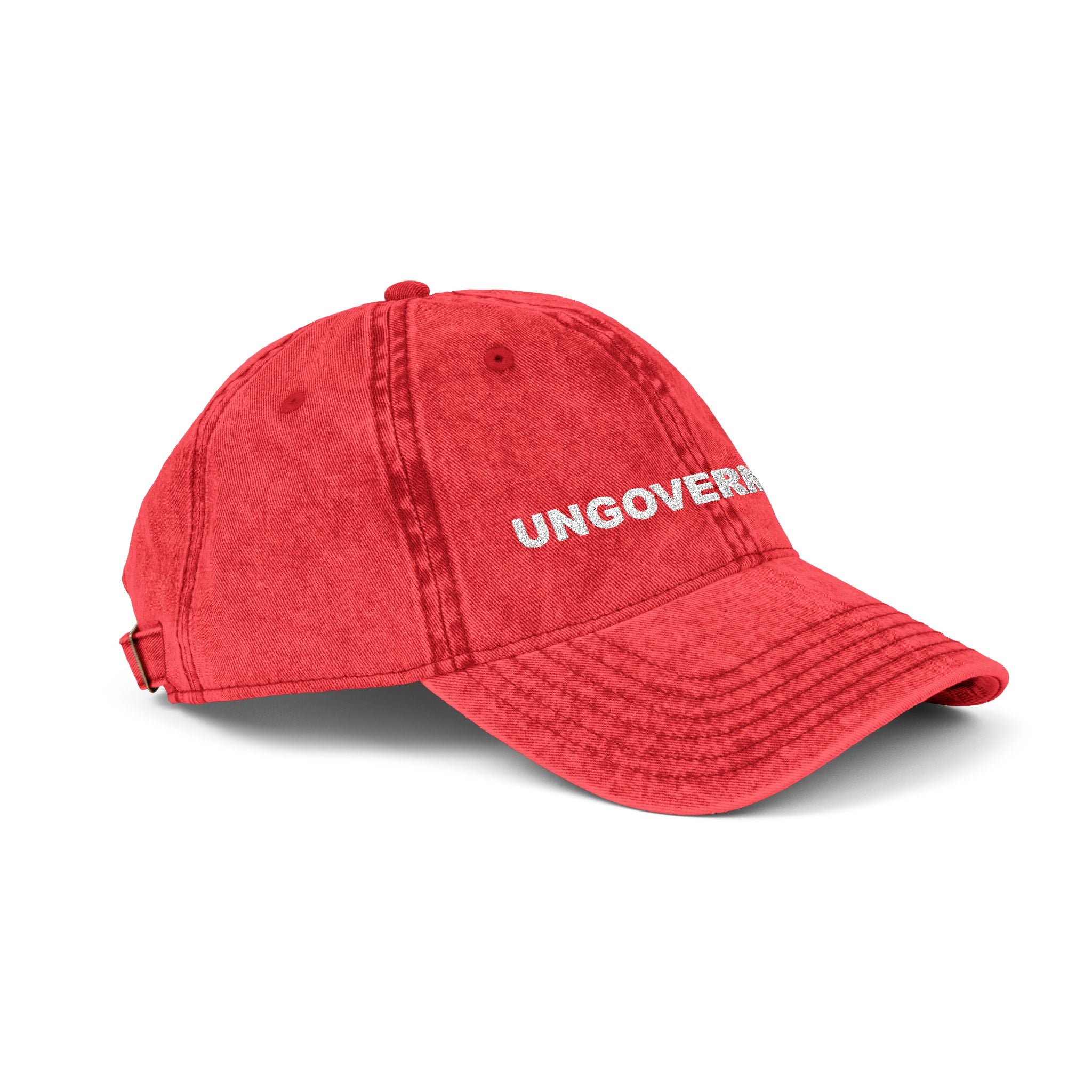 'UNGOVERNABLE' Embroidered Distressed Cap