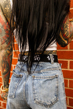 Classic Apparel: Embroidered Om Belt (Black and White)