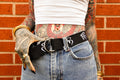 Classic Apparel: Embroidered Om Belt (Black and White)