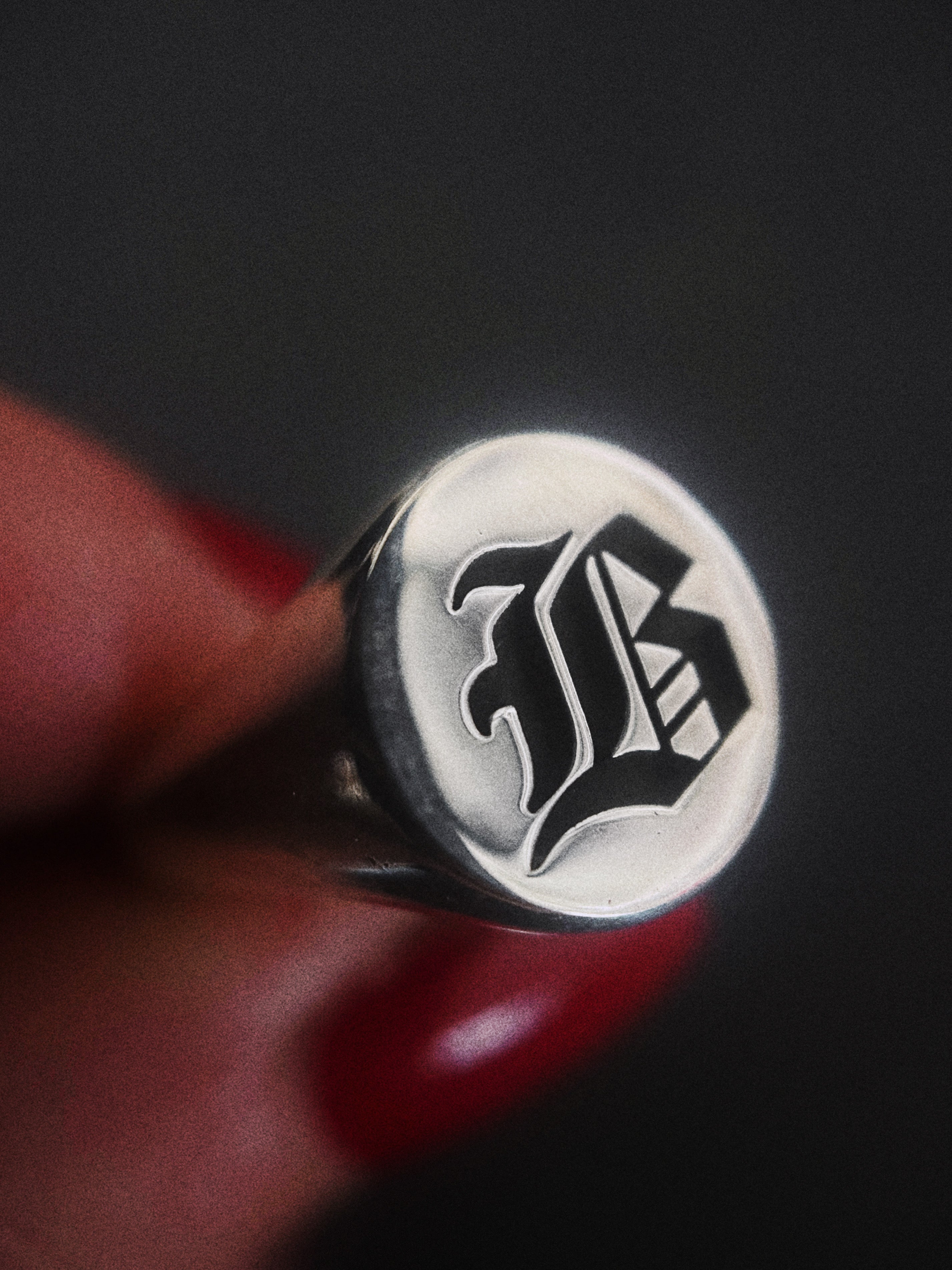 Old English Initial Signet Ring
