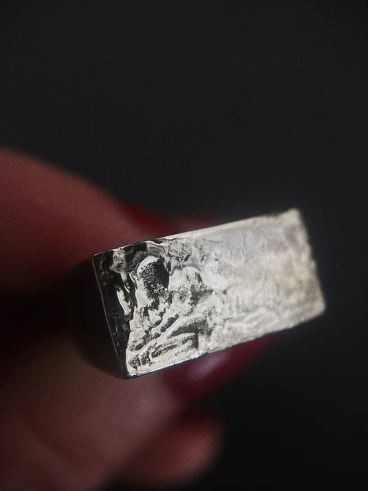 Traditional Rectangular Signet Ring (With Organic Texture)