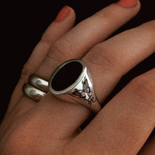 Life and Death Butterfly Ring