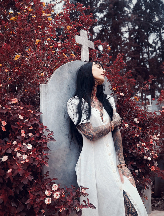 Classic Apparel: In Bloom Dress (Off White)