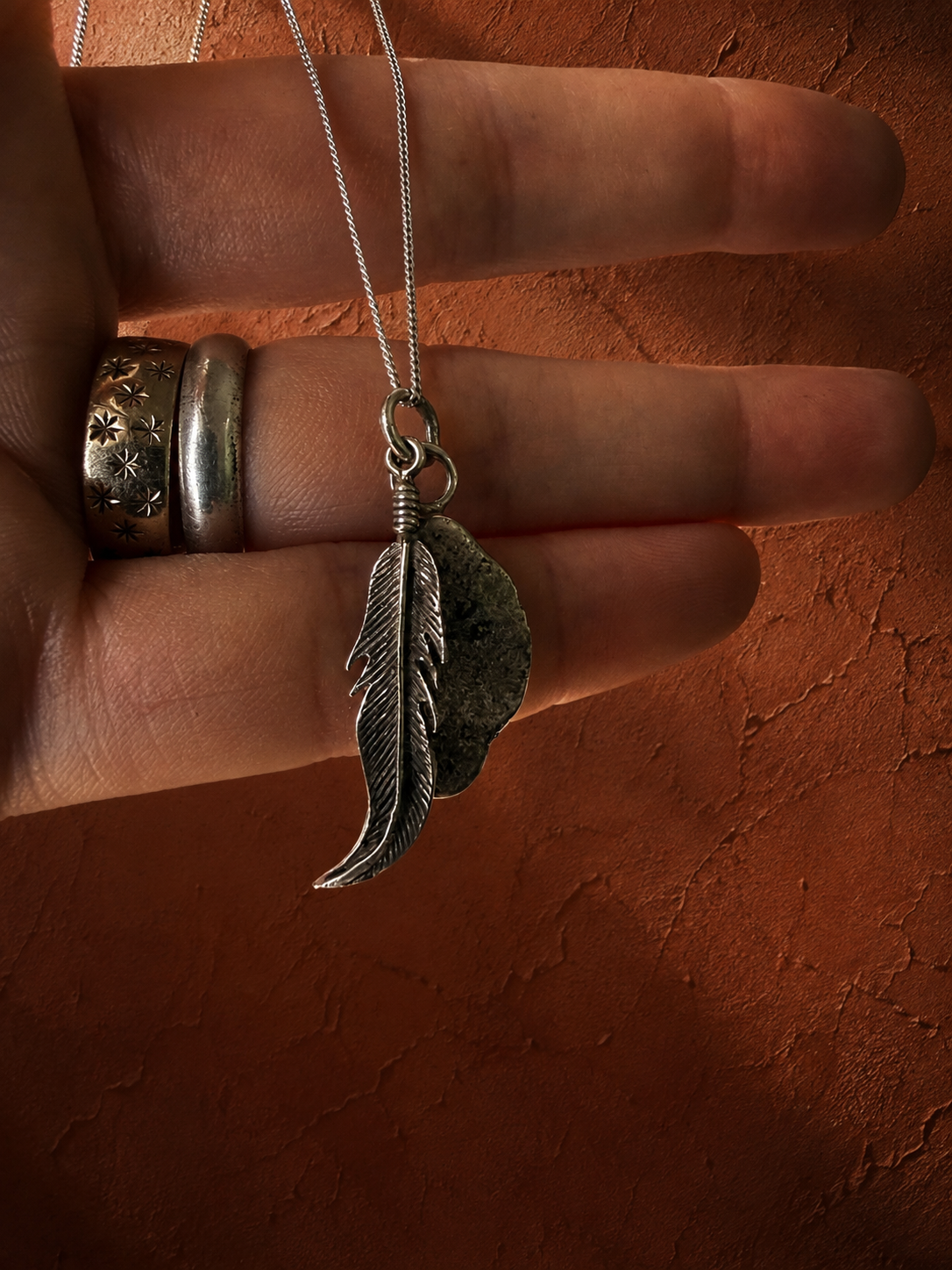 The Wild Feather and Stone Pendant
