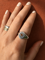 Nordic Sundial Ring with Citrine