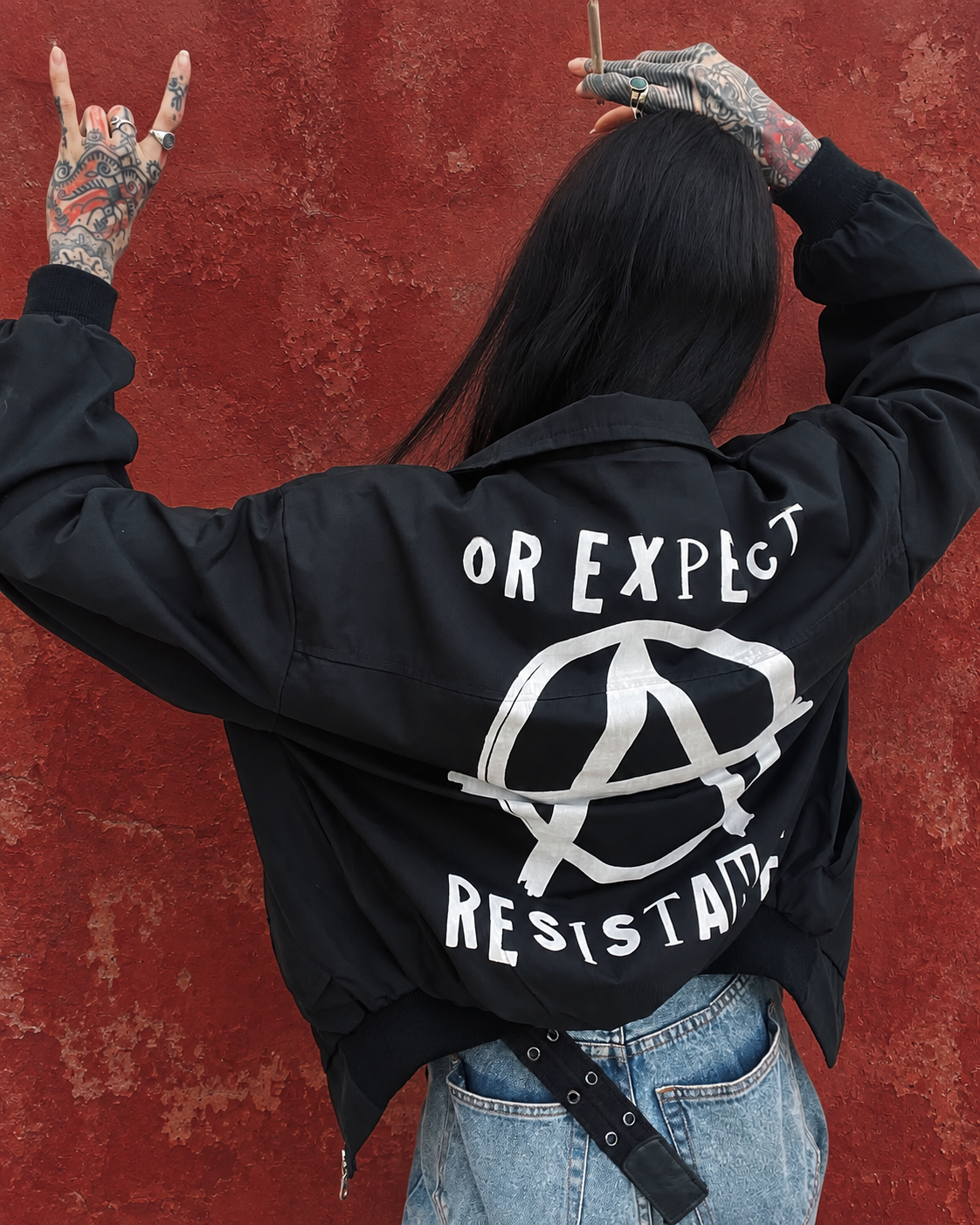 RESPECT EXISTENCE UPCYCLED BOMBER JACKET