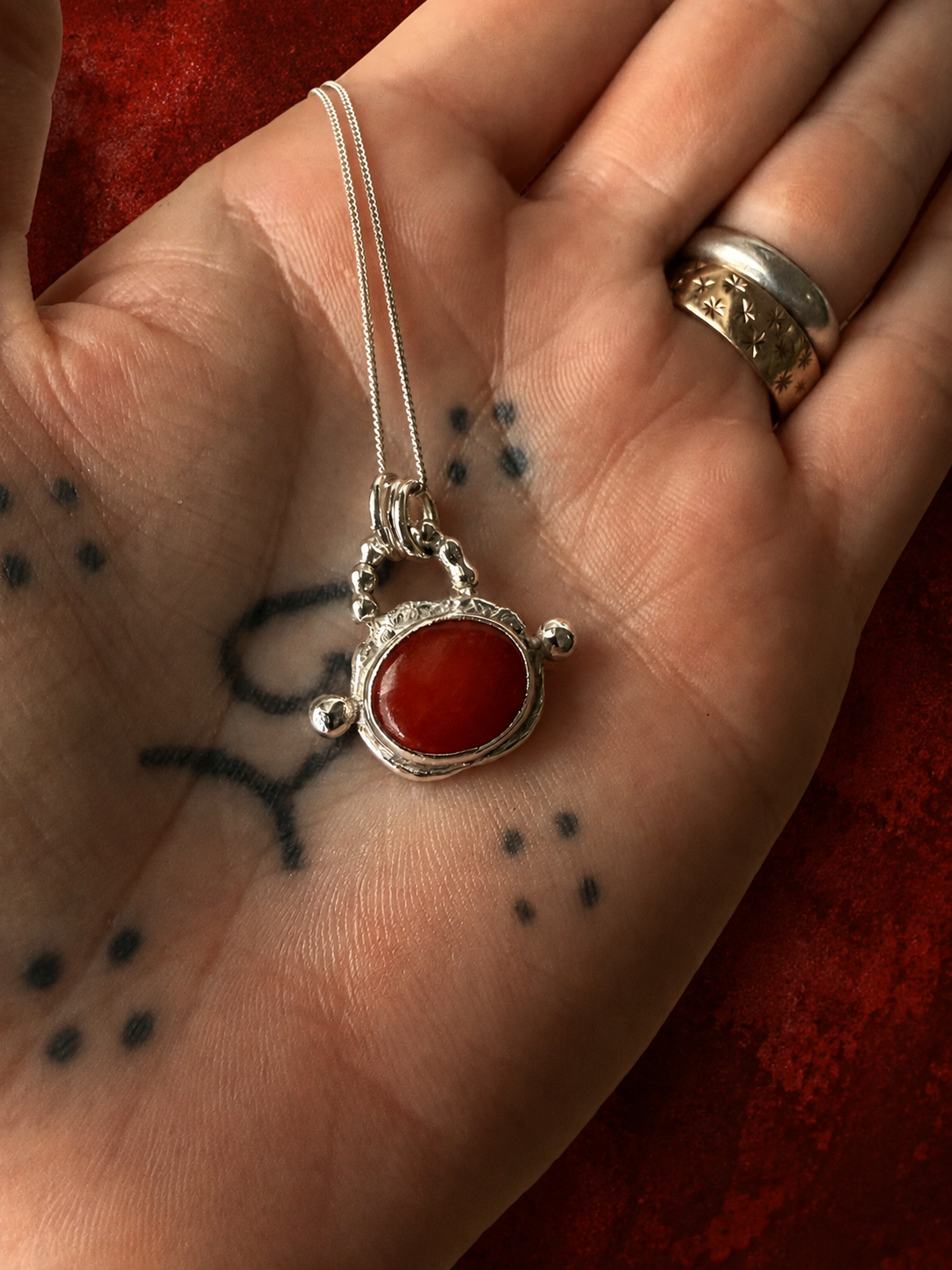 The Ritual Pendant - Carnelian & Recycled Sterling Silver